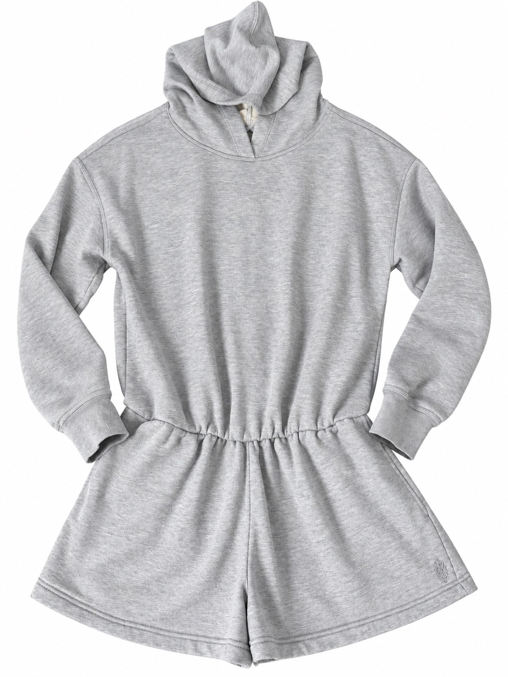 FP Movement Free People Gray Open Back Long Sleeve Romper Small